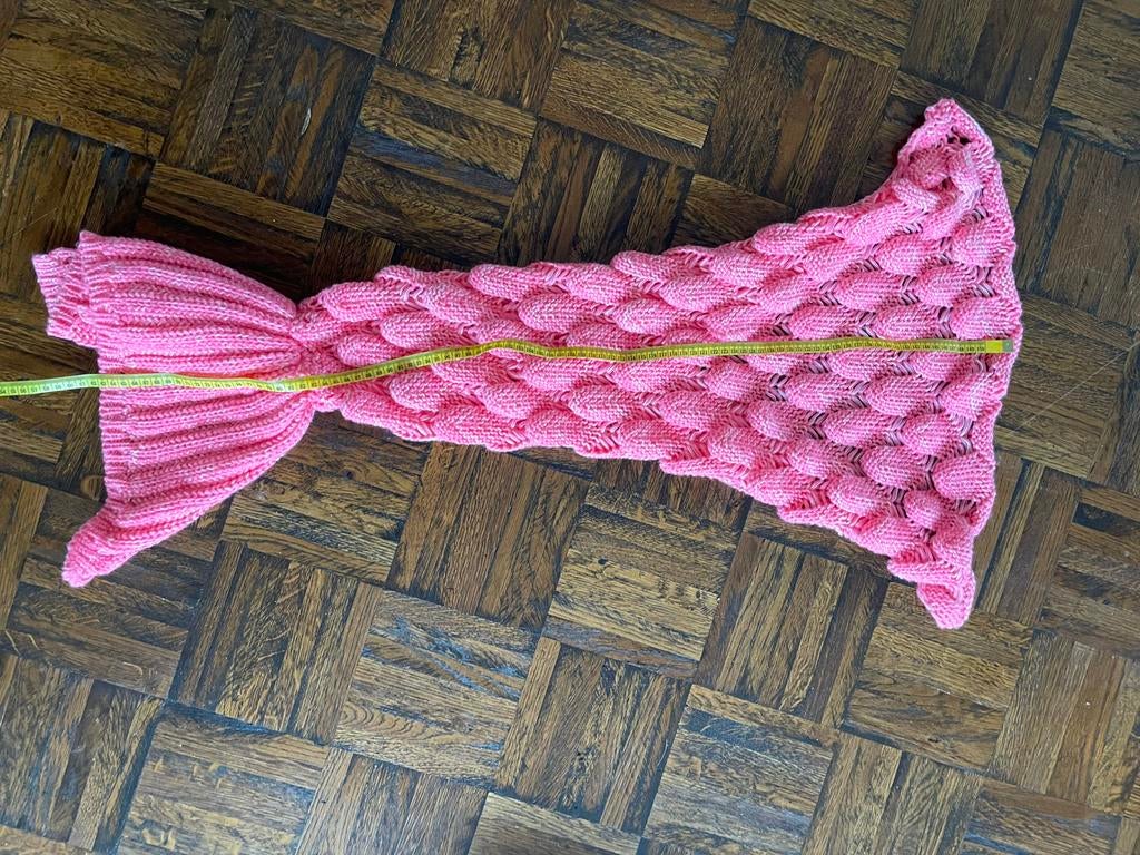 Gebreide roze zeemeermin staart deken, Ophalen of Verzenden, Zo goed als nieuw