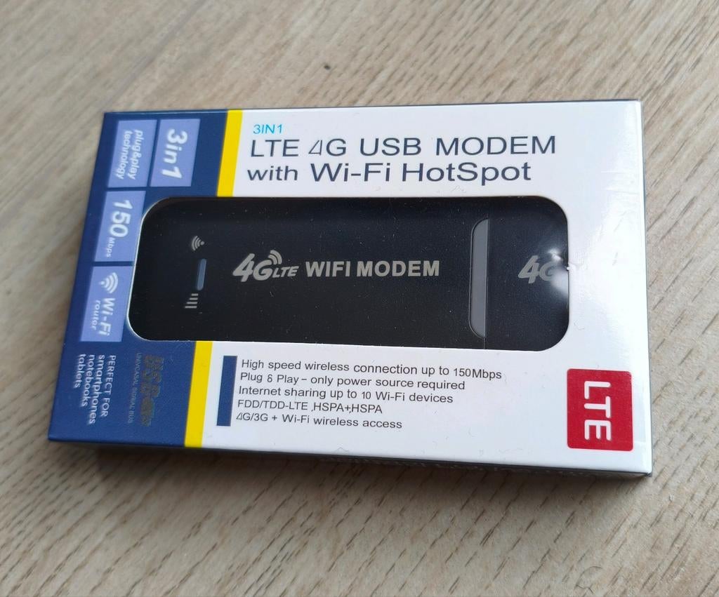 Wifi Router Modem LTE 4g Wifi Hotspot simkaart 150mbps, Computers en Software, Routers en Modems, Ophalen, Nieuw, Router met modem