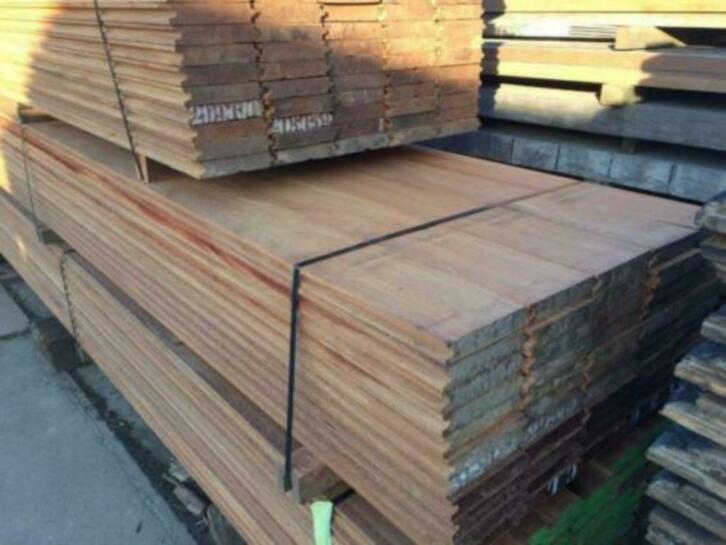 Azobe damwand nieuw 3cm dik damwandplanken  30x180mm, Planken, Nieuw, Ophalen of Verzenden, Hardhout