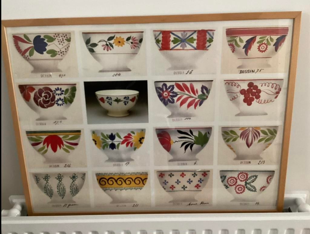 Ingelijste afbeeldingen van antiek Boerenbont decors, Ophalen