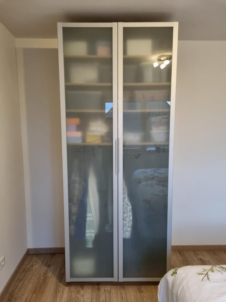 Ikea Pax Kast Warm Bruin met Matglazen Deuren, Ophalen, Met deur(en), Gebruikt, 50 tot 100 cm