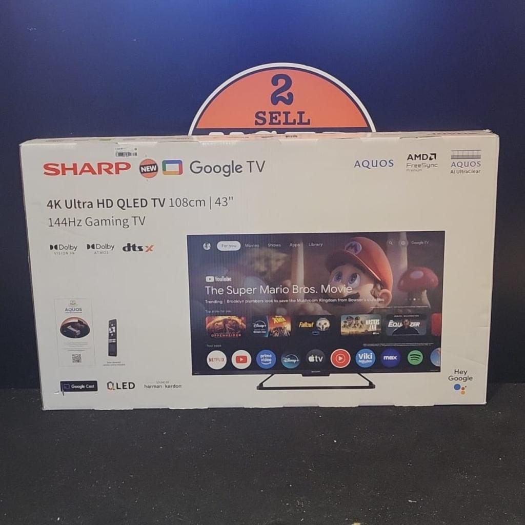 Sharp 43GR8265 43inch 4K UH Qled 144Hz Smart Google TV Nieu, Sharp, Nieuw, https://global.sharp/contact/, 1 Takumi-cho, Sakai-ku, Sakai City, Osaka 590-8522, Japan