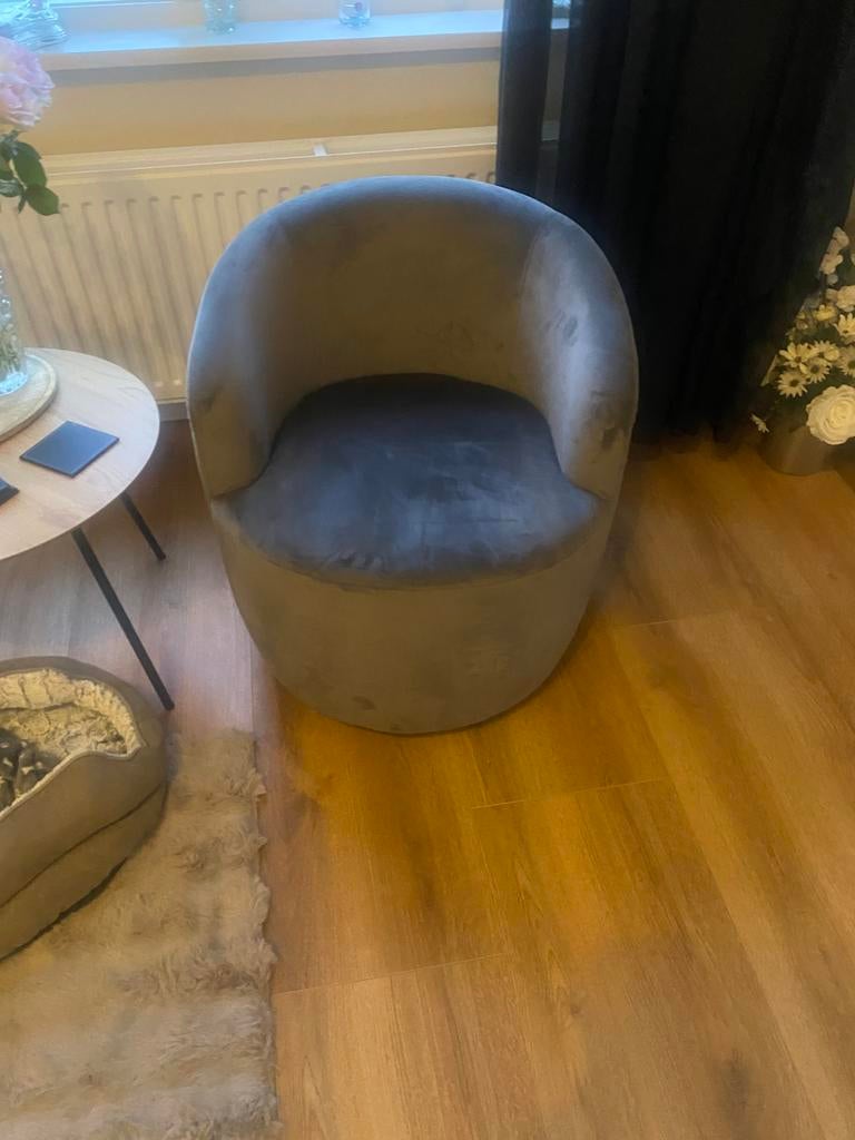 Draaibare stoel velvet stof, Huis en Inrichting, Fauteuils, Ophalen, Zo goed als nieuw, Stof, 50 tot 75 cm