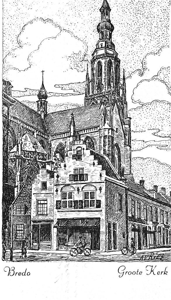 AK Breda - Groote Kerk, Verzenden, 1960 tot 1980, Ongelopen, Noord-Brabant