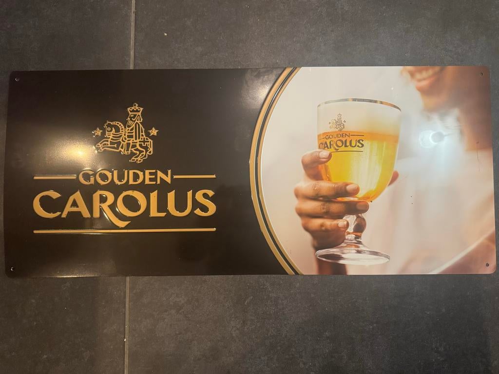 Reclamebord - Gouden Carolus, Ophalen of Verzenden, Gebruikt, Reclamebord