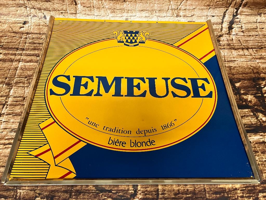 Semeuse blond bier wandbord., Ophalen of Verzenden, Gebruikt, Reclamebord, Plaat of Schild, Overige merken