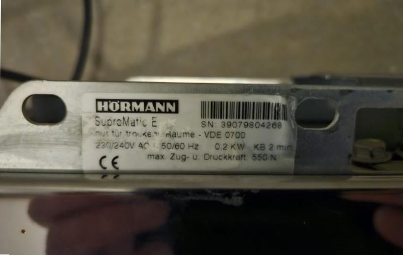 Garagedeuropener Hormann Supramatic E  motor, Doe-het-zelf en Verbouw, Deuren en Horren, Ophalen, Gebruikt, Garagedeur, 120 cm of meer