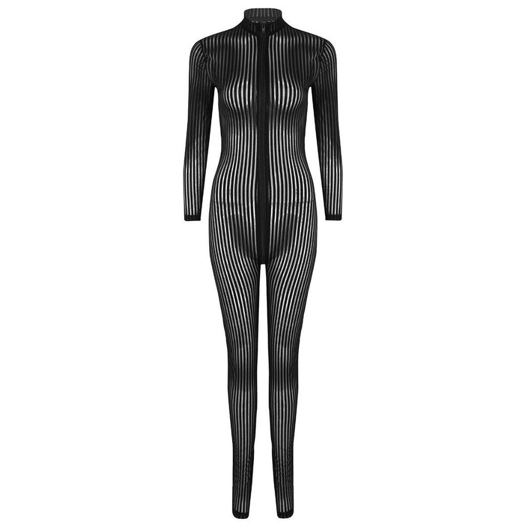 Doorzichtige zwarte dames catsuit / bodysuit jumpsuit sexy, Verzenden, Nieuw, Overige thema's, Kleding
