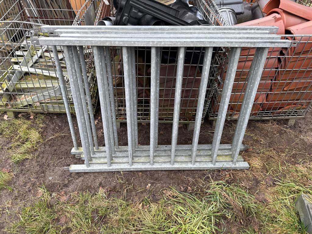 Metalen Spijlenhekwerk - 90cm hoog, Ophalen, Gebruikt, IJzer, Spijlenhekwerk