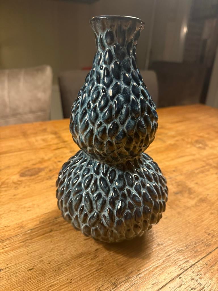 Des pots vaas - 26 cm hoog, Blauw, Aardewerk of Porselein, Ophalen of Verzenden, Zo goed als nieuw