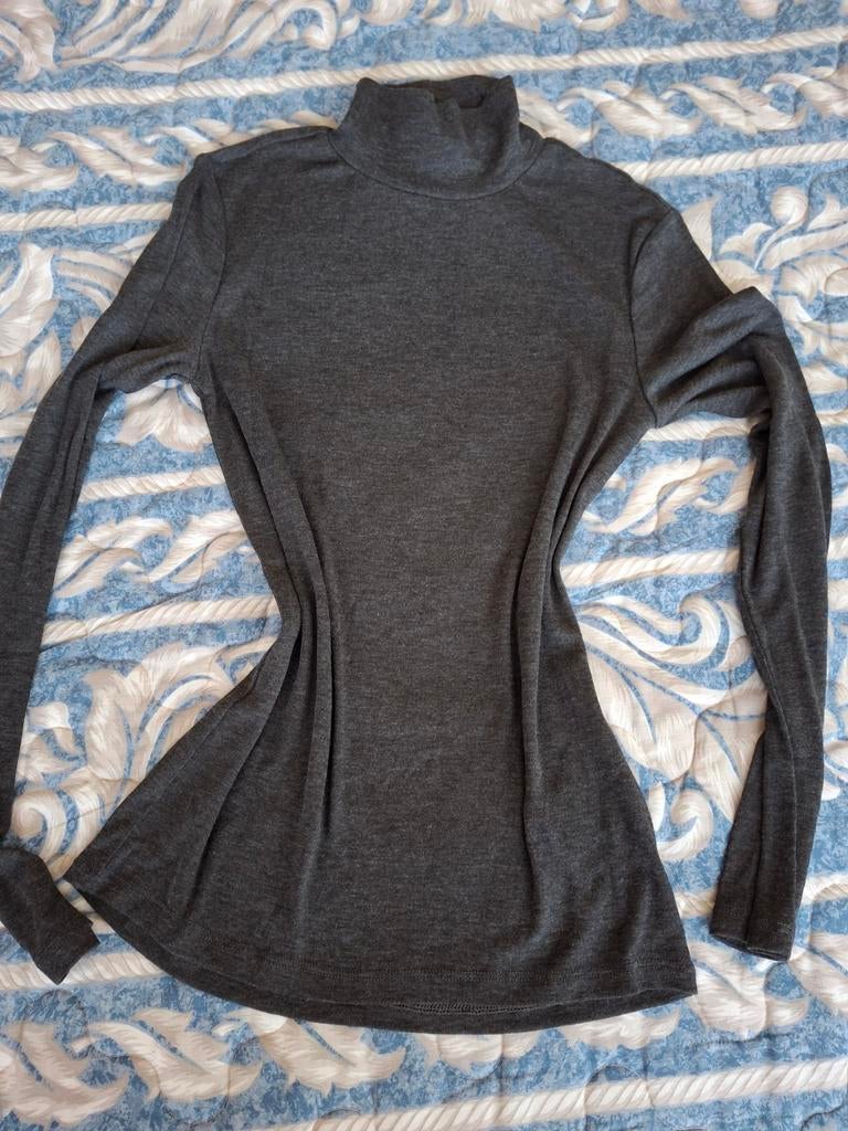 H&M wool blend long sleeve fine knit turtleneck top. S, H&M, Nieuw, Ophalen of Verzenden, Lange mouw