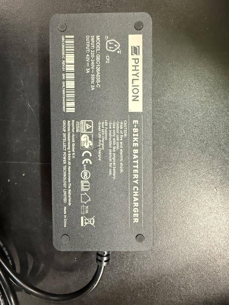 Sparta Batavus E‑Motion Smart oplader 2A 3‑pins origineel, Ophalen of Verzenden, Nieuw, Batavus,Sparta,Koga.