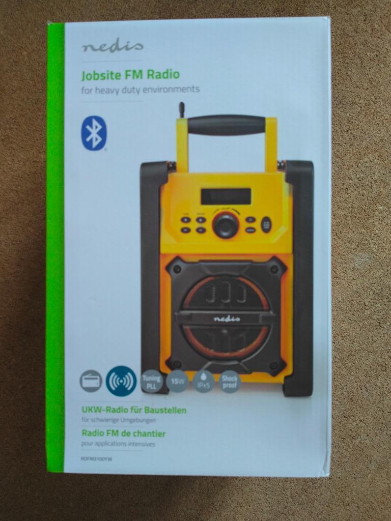 Nedis Jobsite FM Radio 15W, Ophalen, Nieuw, Bouwradio