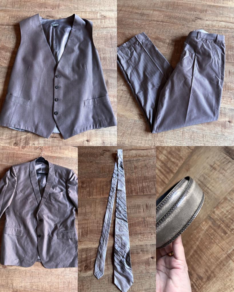 Trouwpak van het merk Famosi in maat 54, Ophalen of Verzenden, Zo goed als nieuw, Famosi, Grijs