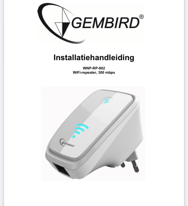 Gembird - Wifi repeater, 300 Mbps, Ophalen, Gebruikt, Gembird