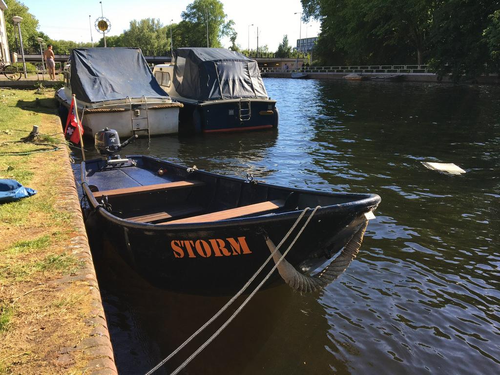 Stalen sloep / grachtenboot Amsterdam, Watersport en Boten, Sloepen, Ophalen, Gebruikt, Tot 10 pk, Staal