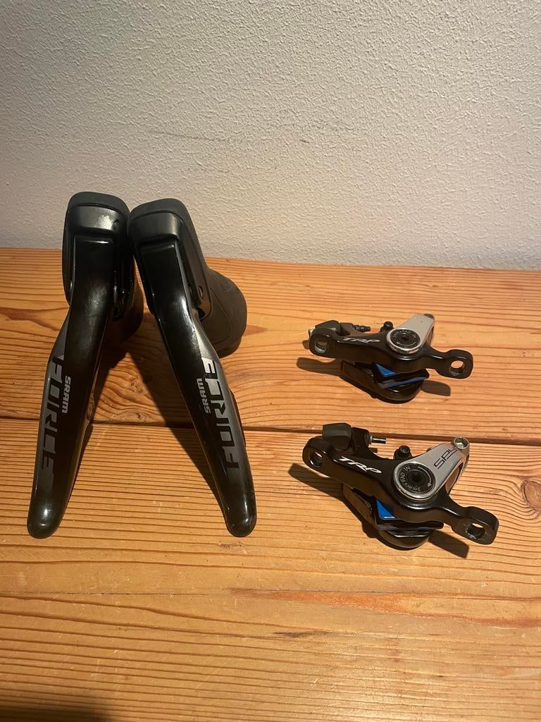 SRAM Force AXS 12s Shifters & TRP Spire Remklauwen, Ophalen of Verzenden, Gebruikt, Racefiets, Derailleur of Ketting