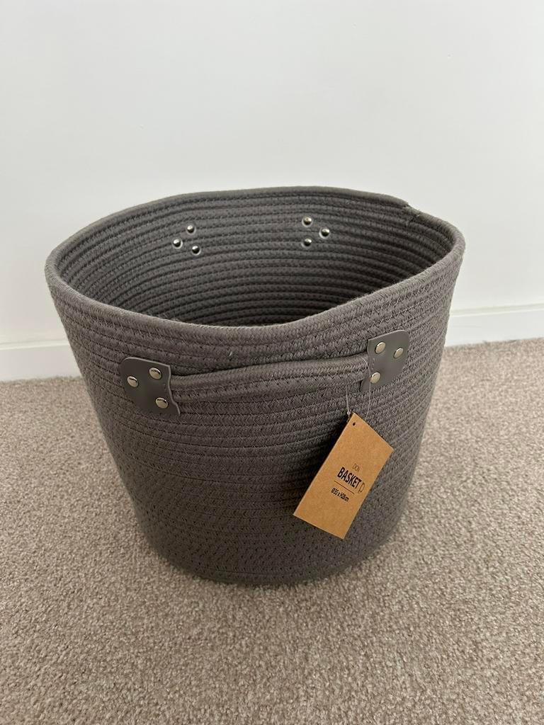 Nieuwe grijze opbergmand mand xenos, Overige materialen, Mand, Rond, Nieuw