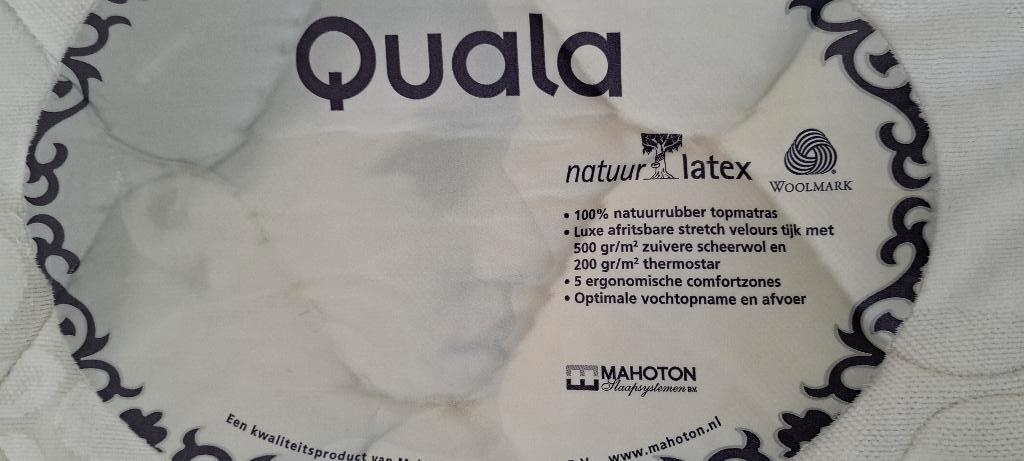 Topper Quala natuurlatex 90-200, Ophalen, Gebruikt, 90 cm, Eenpersoons