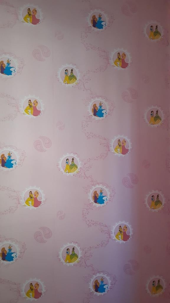 Prinsessen behang, restanten, Huis en Inrichting, Stoffering | Behang, Ophalen of Verzenden, Minder dan 10 m², Roze, Prinsessen