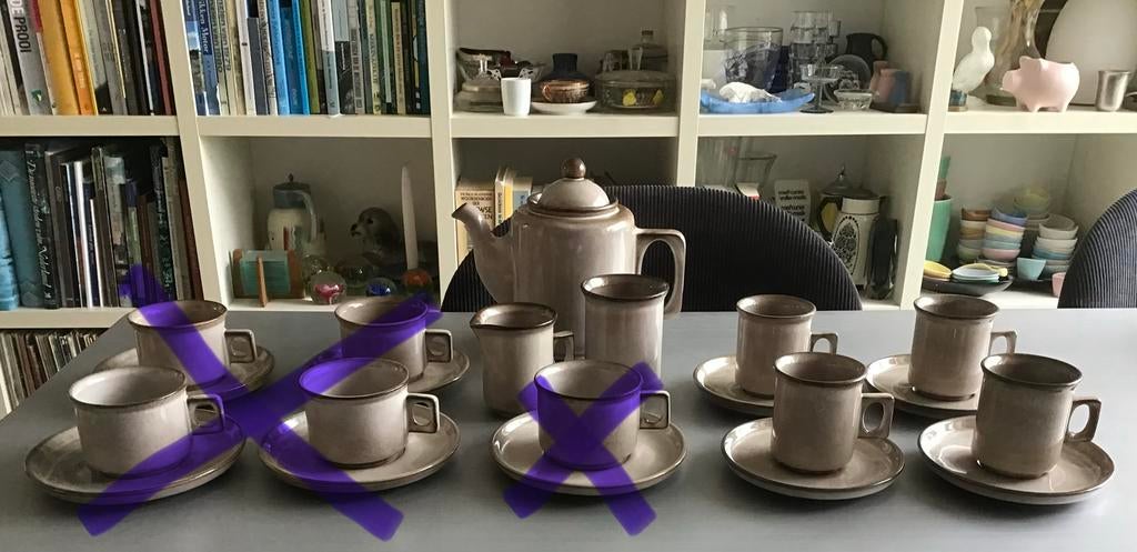 Vintage servies Potterie de Driehoek Huizen model Amsterdam, Antiek en Kunst, Antiek | Servies los, Ophalen of Verzenden