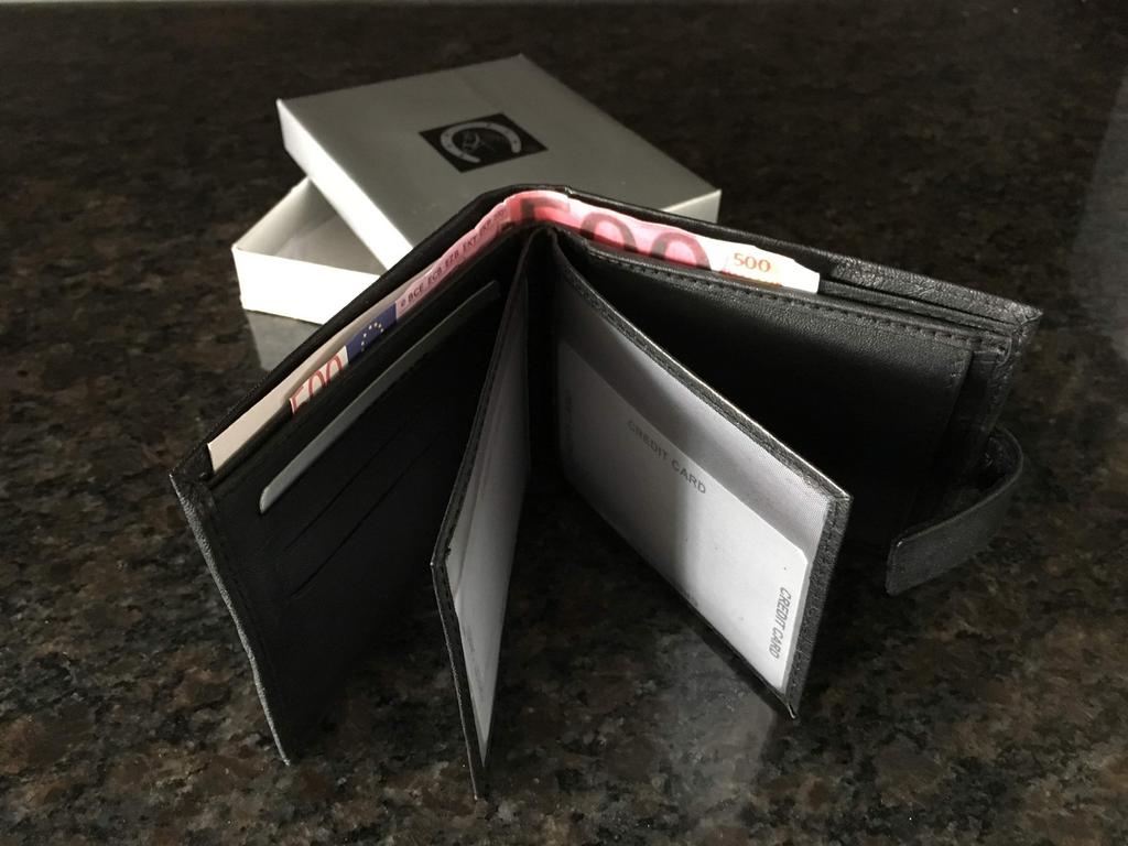 Leren heren portemonee Nieuw, Ophalen of Verzenden, Nieuw, Zwart, Overige merken