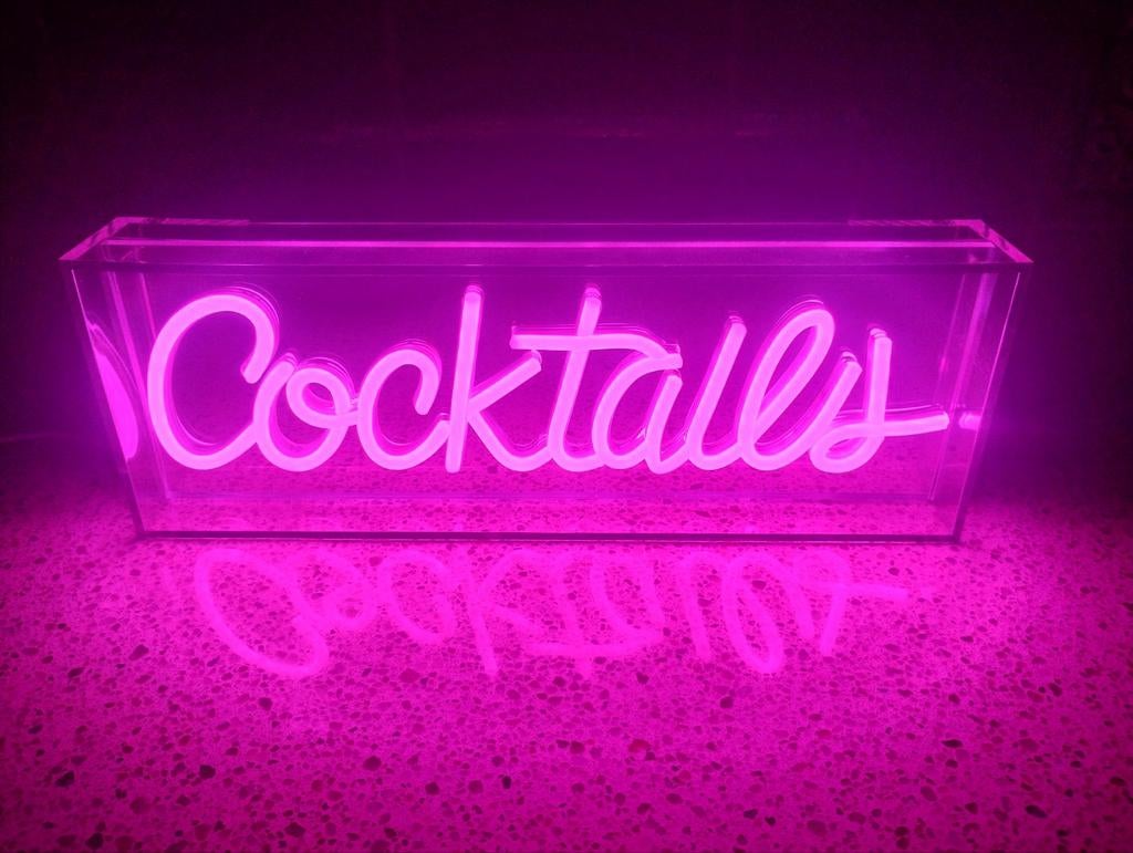 Cocktail reclamebord led neon, Ophalen of Verzenden, Nieuw, Lichtbak of (neon) lamp
