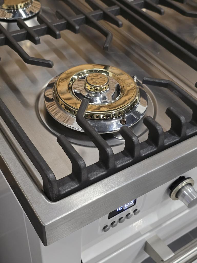 Luxe Fornuis Boretti 90cm wit + rvs 6 pits 300 oven, Niet ingevuld, 60 cm of meer, Niet ingevuld, Ophalen of Verzenden