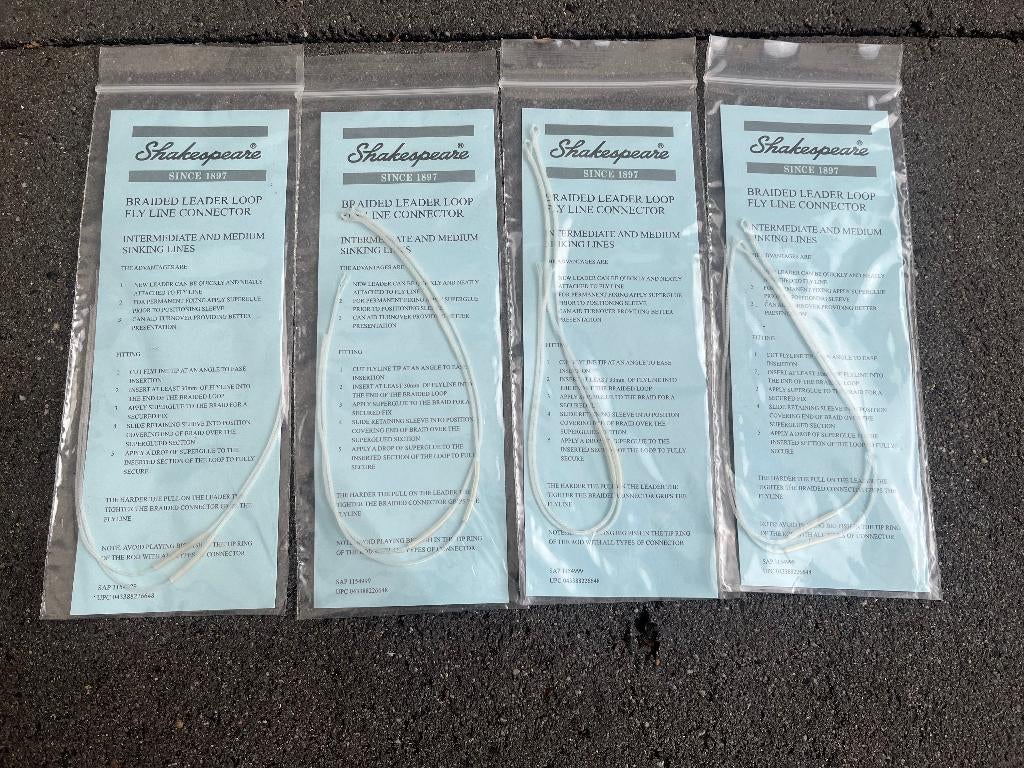 adv 150 / NIEUW set 4 pakjes leader loops SHAKESPEARE, Watersport en Boten, Ophalen of Verzenden, Nieuw, Overige typen