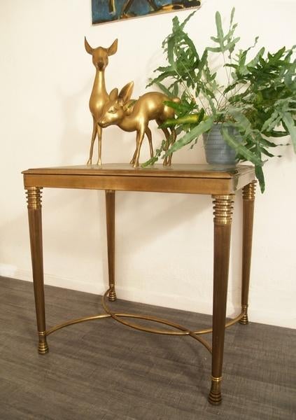 Hollywood regency vintage messing design side table, Ophalen of Verzenden