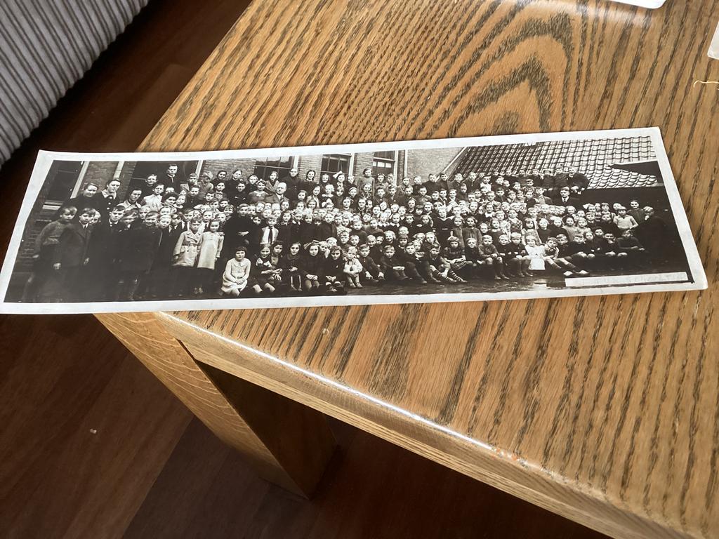 Foto leerdam school jaren 30? Veltmeijerschool?Breed 34-10cm, Ophalen of Verzenden, Voor 1940, Zo goed als nieuw, Overige onderwerpen