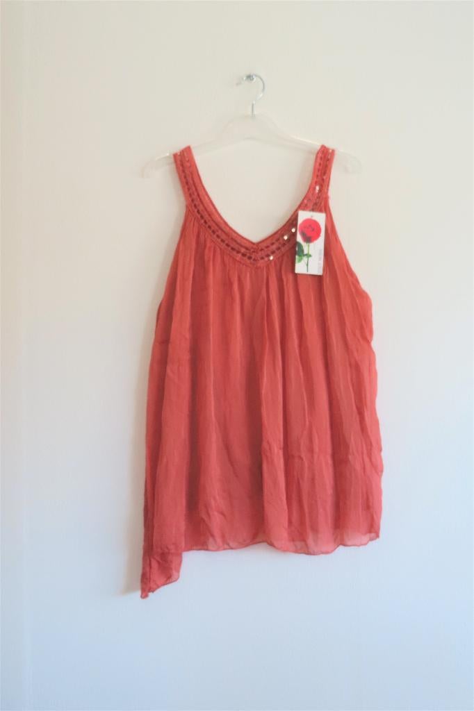 Top Crinkle Brique Mouwloos Italy Moda One Size Nieuw  3675, Kleding | Dames, Maat 42/44 (L), Nieuw, Zonder mouw, Italy Moda