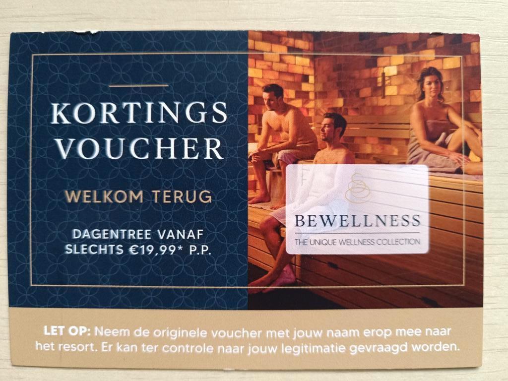 BEWELLNESS kortingsbon Elysium VeluwseBron Barendrecht 11/05, Twee personen, Kortingsbon, Spa of Sauna