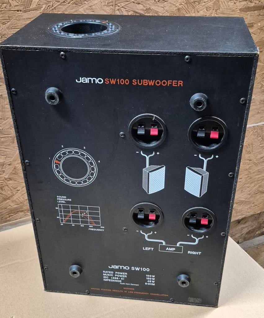 Jamo  SW100 en SAT100 subwoofer speakerset, Subwoofer, Ophalen of Verzenden, Zo goed als nieuw, 120 watt of meer
