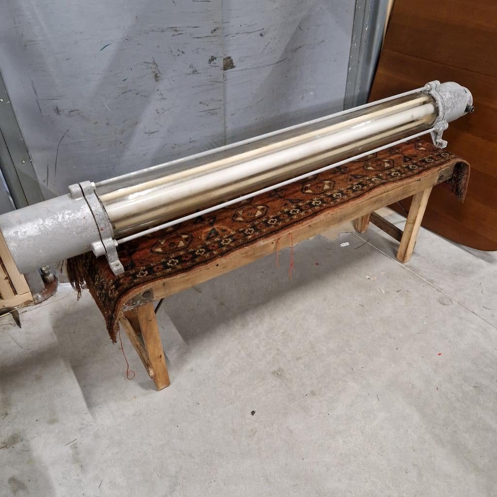 Vintage Bunkerlamp 160cm paul mrosek, Huis en Inrichting, Ophalen