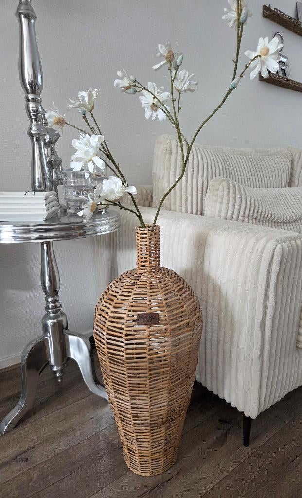 Zgan  riviera maison  rattan vaas   70 cm!, Huis en Inrichting, Woonaccessoires | Overige, Ophalen of Verzenden, Zo goed als nieuw