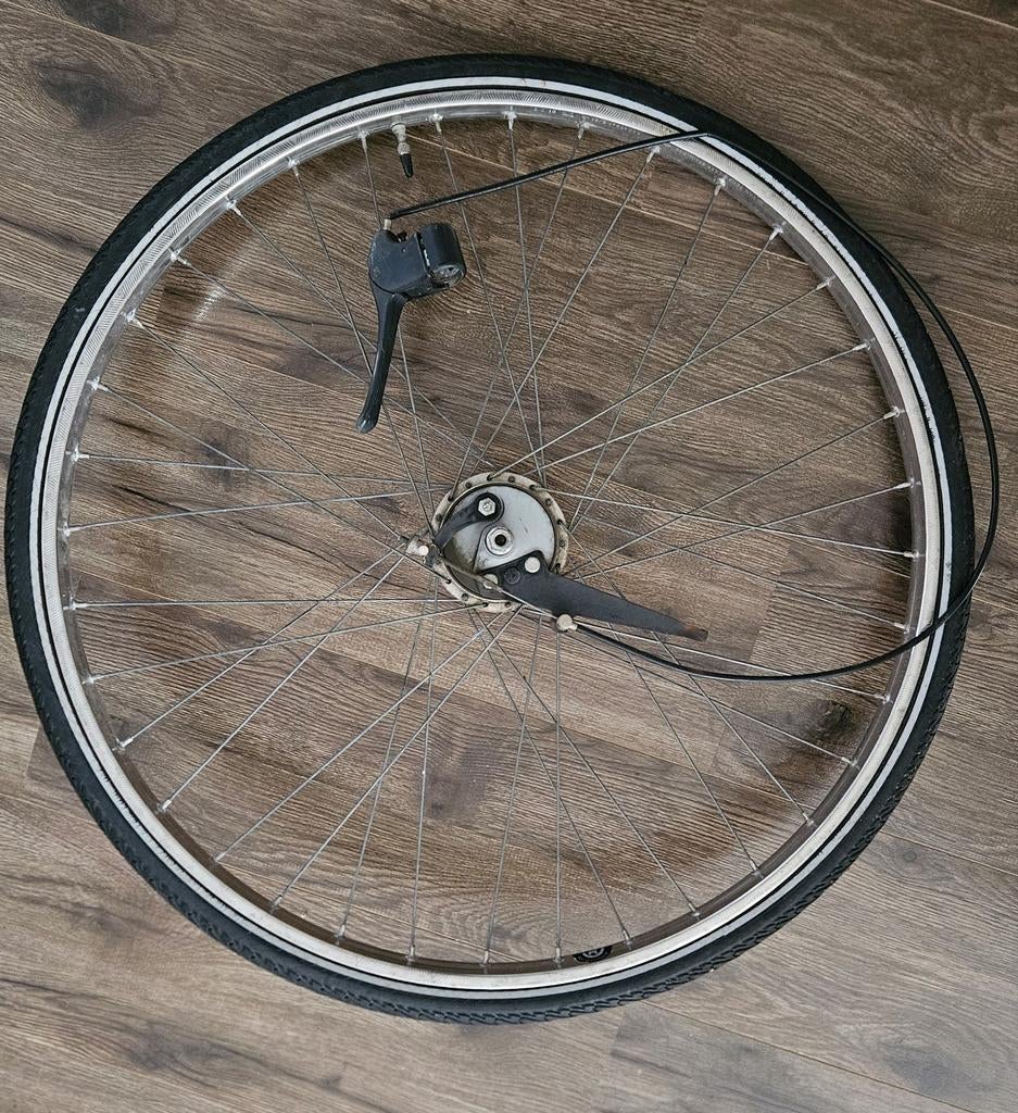 Voorwiel Sturmey Archer 28 inch trommelrem met hendel, Fietsen en Brommers, Fietsonderdelen, Ophalen of Verzenden, Wiel