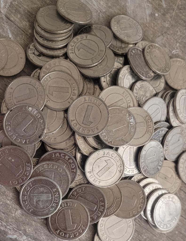 Gokkastmunten Bally, Jackpot Menno, Harms, 1 Punt, Ophalen of Verzenden