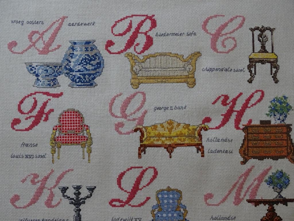 Borduurwerk Letterlap HUISRAAD, zo goed als nieuw, Ophalen of Verzenden, Zo goed als nieuw, Handborduren, Overige typen