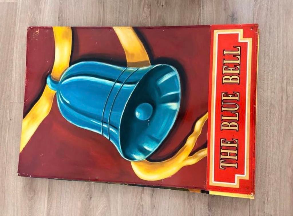 Vintage Bell's Whisky Reclamebord - The Blue Bell, Ophalen of Verzenden, Gebruikt, Reclamebord