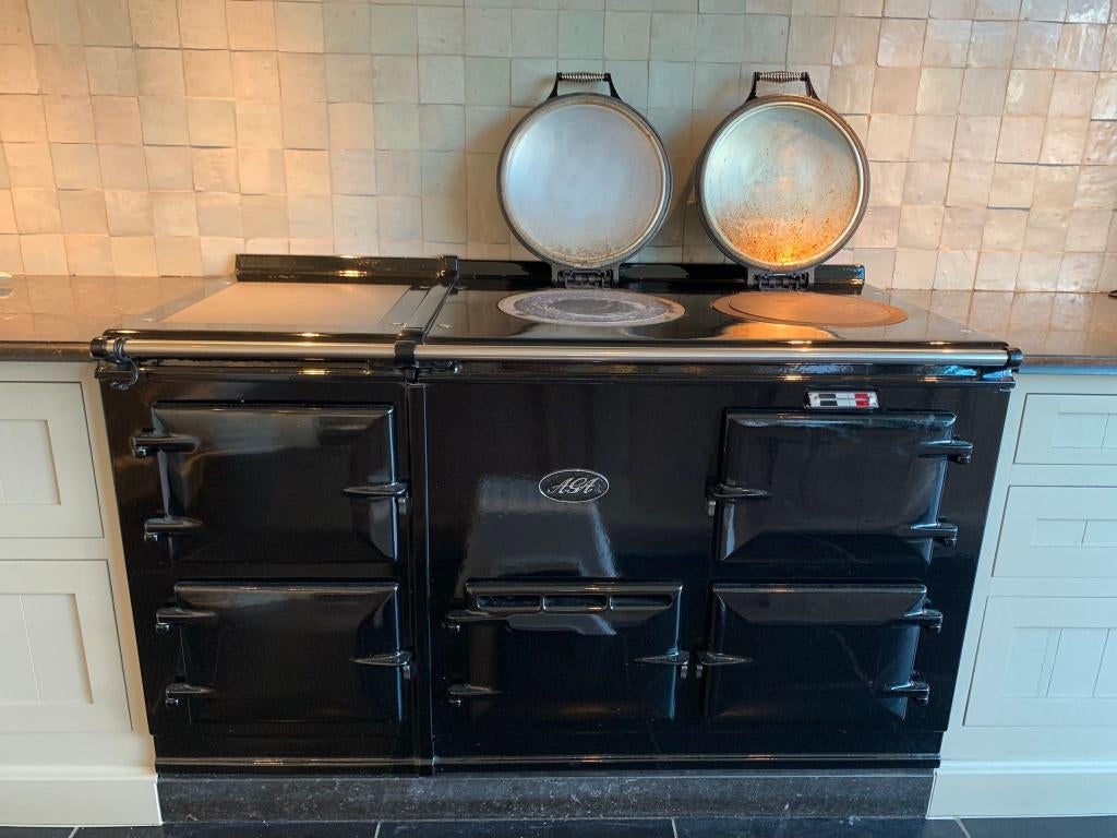 Origineel Elektrische AGA 4-oven (Zwart) – via de AGA-expert, Ophalen, Gebruikt, 60 cm of meer, Vrijstaand