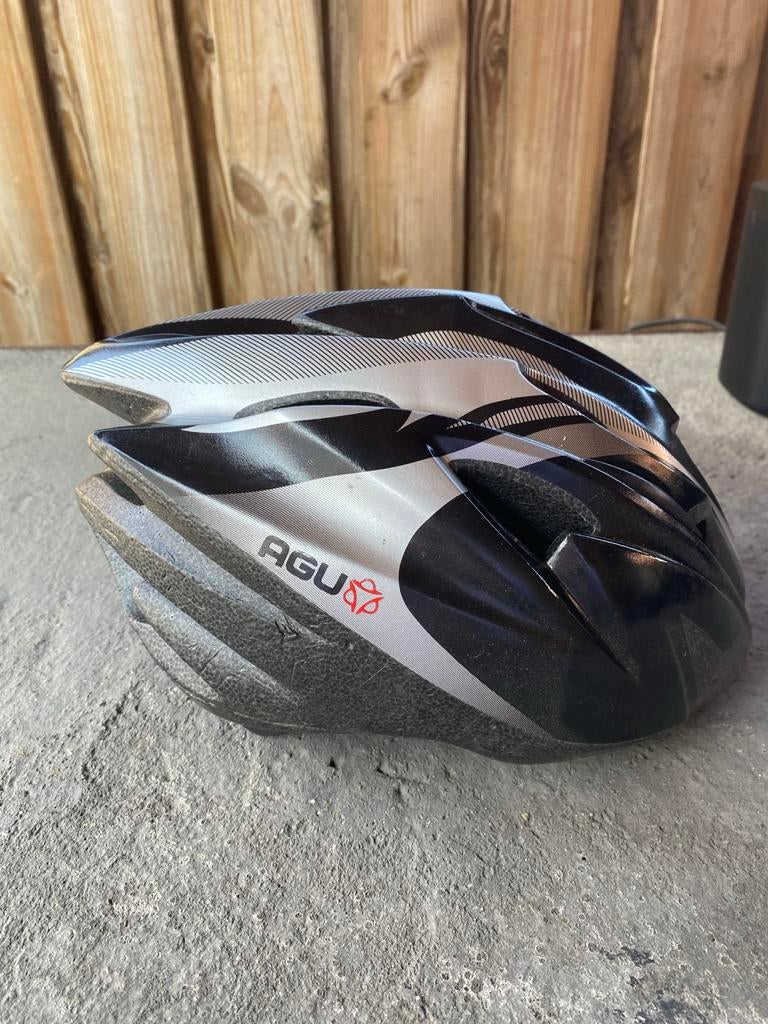 AGU Fietshelm L/XL - Zwart/Zilver, Ophalen of Verzenden, Gebruikt, L, Heer of Dame