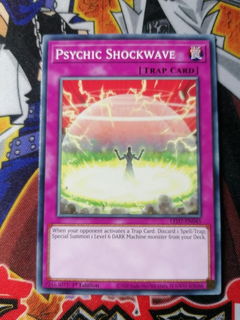Psychic Shockwave - LED7 - Yu-Gi-Oh, Hobby en Vrije tijd, Verzamelkaartspellen | Yu-gi-Oh!, Ophalen of Verzenden, Zo goed als nieuw