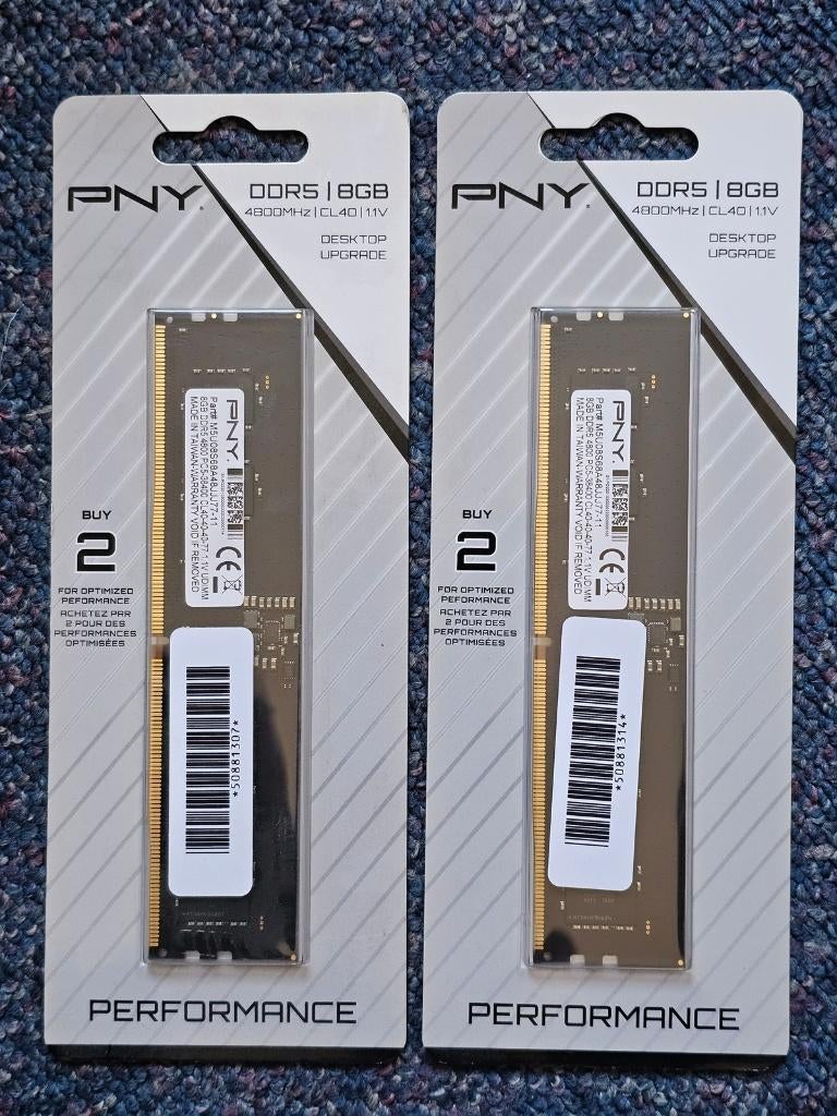 PNY DDR5 16GB (2x8GB) 4800MHz CL40] Nieuw en geseald, Computers en Software, RAM geheugen, 8 GB, Nieuw, Ophalen of Verzenden, DDR