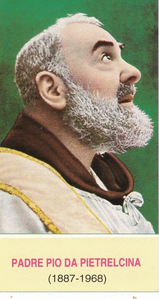 2 Devotieprentjes van de H. Pater Pio, Ophalen of Verzenden, Zo goed als nieuw, Kaart of Prent, Christendom | Katholiek