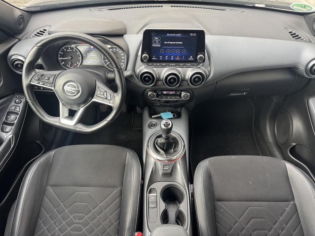 Nissan Juke 1.0 DIG-T N-Design | BOSE-Audiosysteem | 360 C, Auto's, Nissan, Voorwielaandrijving, Met garantie (alle), Zwart, Leder