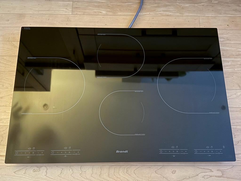 Brandt Inductie Kookplaat LA8BJB1 (werkt deels), Gebruikt, Inbouw, Inductie, 4 kookzones