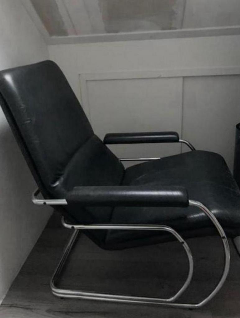 Jan des Bouvrie fauteuil model 301, Huis en Inrichting, Fauteuils, Ophalen, Zo goed als nieuw, 50 tot 75 cm, Leer