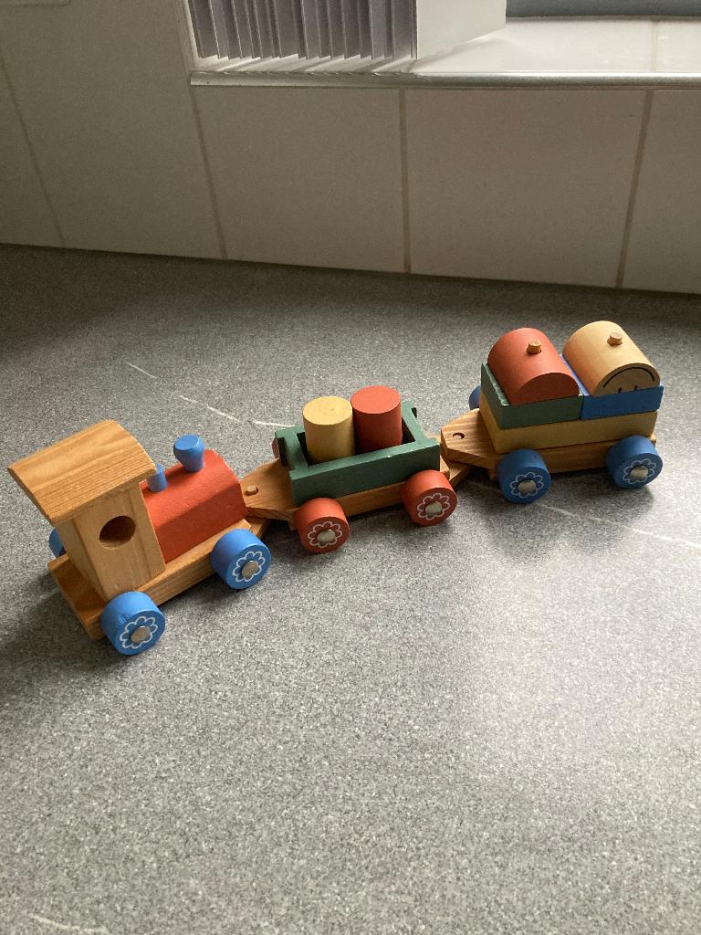 Houten trein kleuters nieuw Lidl, Ophalen of Verzenden, Nieuw, Duw- of Trekspeelgoed