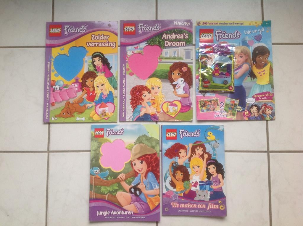 Lego Friends 6 boekjes, Wensbron, Andreas vogel, avonturen, Ophalen of Verzenden, Zo goed als nieuw, Losse stenen, Lego